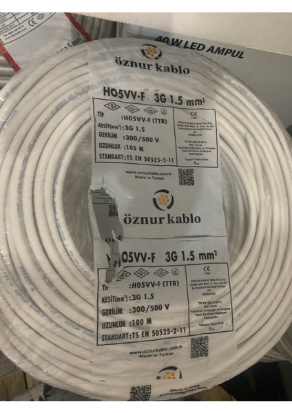 3*1.5 Ttr Öznur Kablo 100 Metre