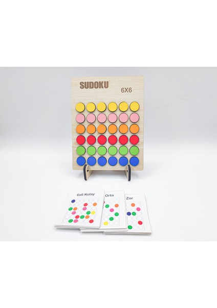 Montessori Renkli Sudoku 6x6 Orta + 25 Oyun Kartı fiyatları