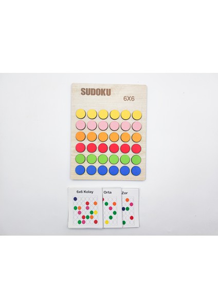 Montessori Renkli Sudoku 6x6 Orta + 25 Oyun Kartı modelleri