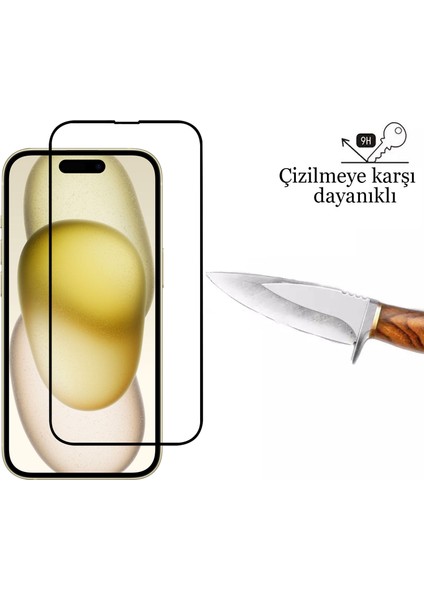 iPhone 15 Plus(6.7") Kırılmaz Cam 5D Tam Kaplayan 9H Temperli Ekran Koruyucu