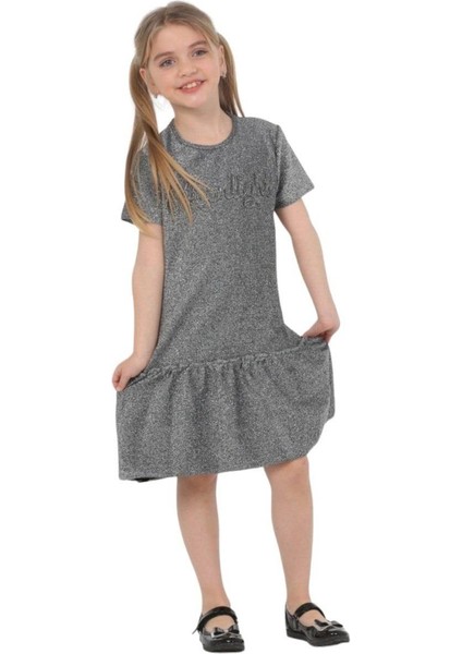 Sparkly Grey Kız Çocuk Elbise Lp-23Wın-004
