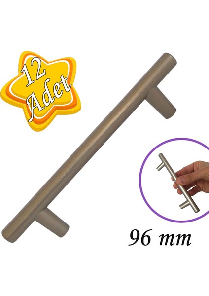 12 Adet Boy Kulp Saten 96 mm Kulp Mobilya Mutfak Dolabı Çekmece Dolap Kapak Kulpu Kulbu Metal Kulpları