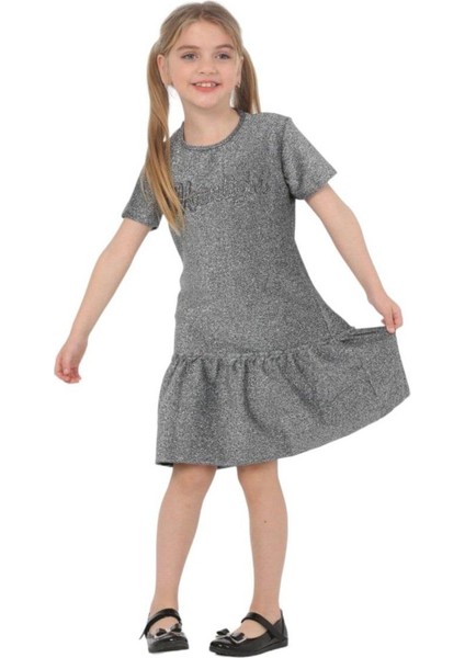 Sparkly Grey Kız Çocuk Elbise Lp-23Wın-004