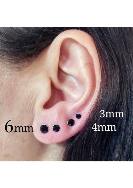 6mm Kahve Renk Zirkon Taşlı Mıknatıslı Küpe 1 Çift Kulak Manyetik Mıknatıs Büyük Hızma