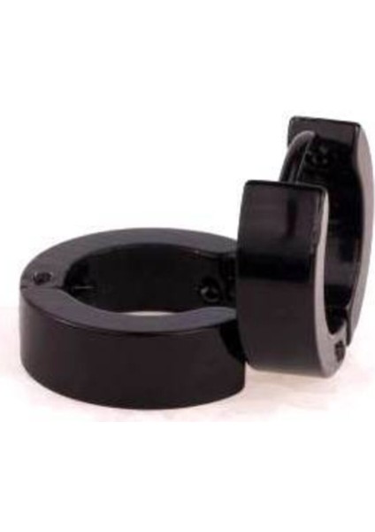 Erkek Halka Küpe Siyah Delikli 14MM 1çift fırsatları