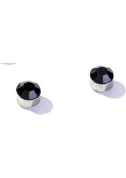 Siyah Zirkon Taşlı 3mm Mıknatıslı Deliksiz Sahte Küpe