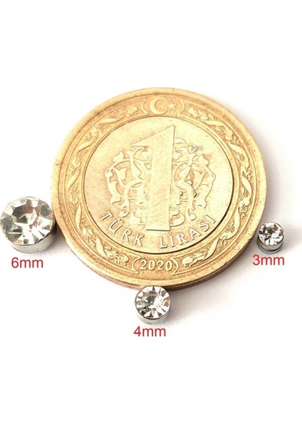 Pembe 3mm Mıknatıslı Küpe Ince Zirkon Taşlı 1 Çift Burun Kulak Dudak Hızma Manyetik Çelik