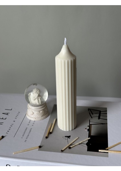 2 adet Kalın Çizgili Şamdan Kokulu Vegan Soya Mum fiyatları