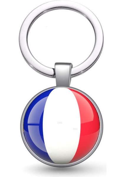 Fransa Bayrağı Metal Anahtarlık France Bayrak Büyüteç Camlı Metal Halka Ülke Anahtarlığı modelleri