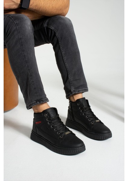 013 Siyah Renk Siyah Tabanlı Erkek Günlük Ayakkabı