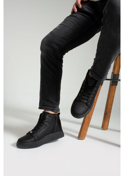 013 Siyah Renk Siyah Tabanlı Erkek Günlük Ayakkabı modelleri