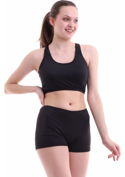 Aykum,kadın Badili Bikini Takımı Şortlu ,şortu Astarlı