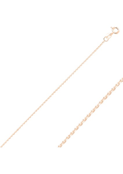 30 Mikron Tıraşlı Forse Rose Altın Kaplama Zincir Kolye Kadın 1.23 Gram