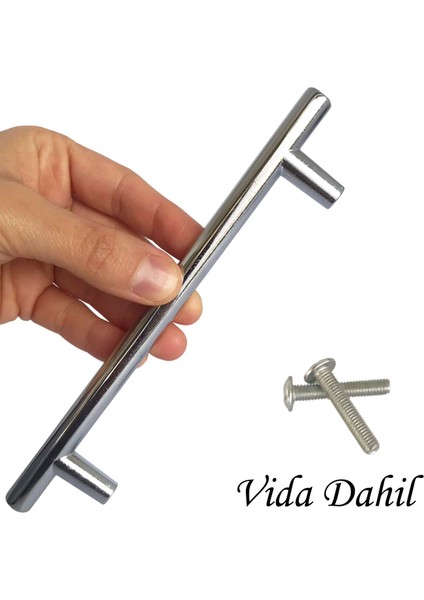 8 Adet Boy Kulp Krom 128 mm Kulp Mobilya Mutfak Dolabı Çekmece Dolap Kapak Kulpu Kulbu Metal Kulpları