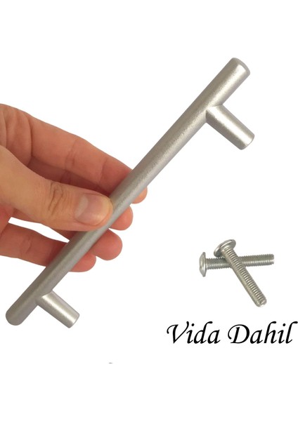 4 Adet Boy Kulp Mat Krom 128 mm Kulp Mobilya Mutfak Dolabı Çekmece Dolap Kapak Kulpu Kulbu Metal