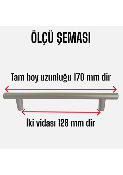 4 Adet Boy Kulp Mat Krom 128 mm Kulp Mobilya Mutfak Dolabı Çekmece Dolap Kapak Kulpu Kulbu Metal