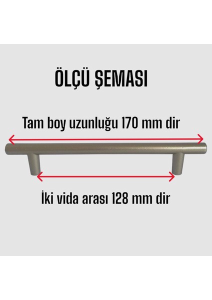 12 Adet Boy Kulp Saten 128 mm Kulp Mobilya Mutfak Dolabı Çekmece Dolap Kapak Kulpu Kulbu Metal Kulpları