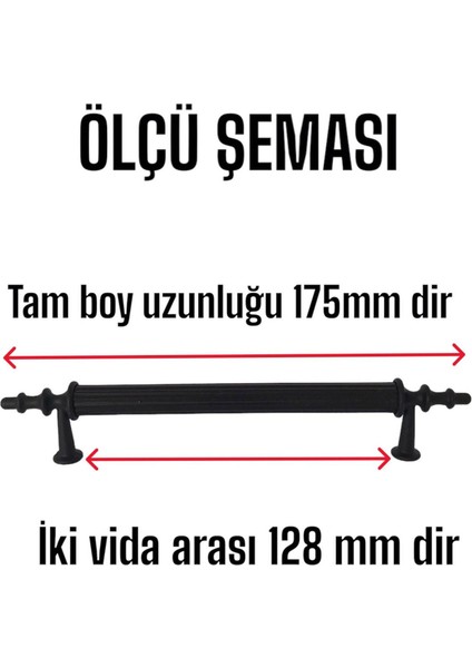 5 Adet Erciyes Kulp Siyah 128 mm Kulp Mobilya Mutfak Dolabı Çekmece Dolap Kapak Kulpu Kulbu Metal Kulpları