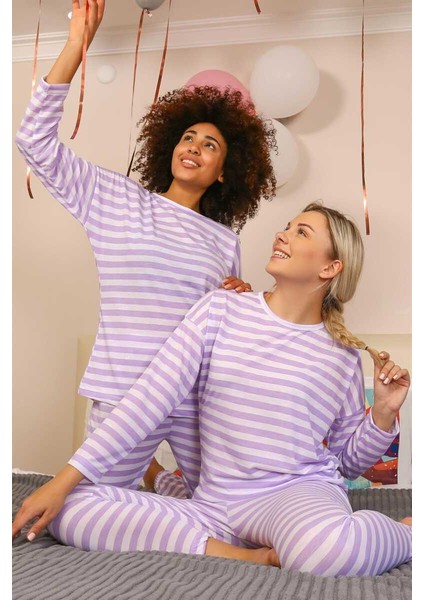 Kadın Uzun Kol Penye Pijama Takım 4175 modelleri