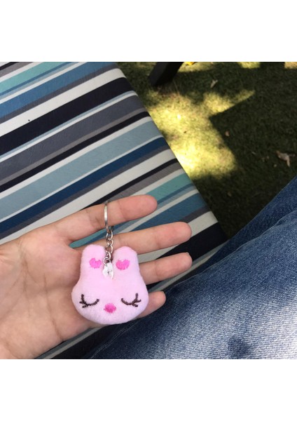 Sevimli Pembe Tavşan Kawaii Çanta Cüzdan Aksesuarı ve Anahtarlık