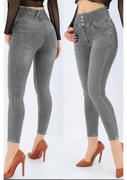 Yüksek Bel Jean Pantolon 90 Cm