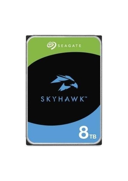 8 Tb Seagate Skyhawk 3.5" 5400RPM 256MB (ST8000VX010) 7/24 Güvenlik Dis