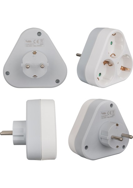 Vea VE-22414 16 Amper 3500 Watt 3'lü Priz