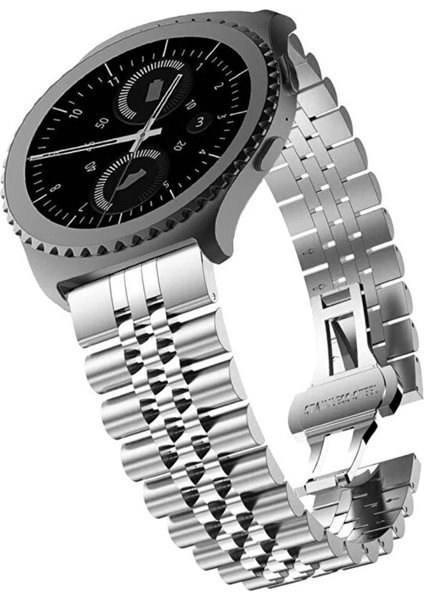 22 mm Universal Rolex Stil Paslanmaz Çelik Kordon Gümüş