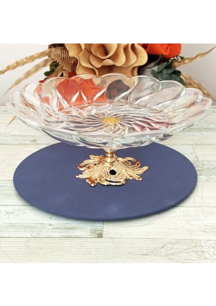 Florance Metal Ayaklı Servis Tabağı Sunum Tabağı 31X31 cm