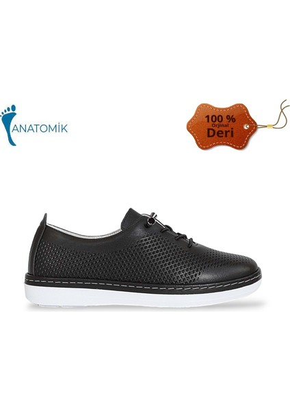 1836 Hakiki Deri Anatomik Tabanlı Bayan Günlük Ayakkabı - NKT01836-SIYAH-37 fırsatları