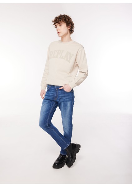 Normal Bel Slim Tapered Erkek Denim Pantolon M1021 009 Medıum Mavi