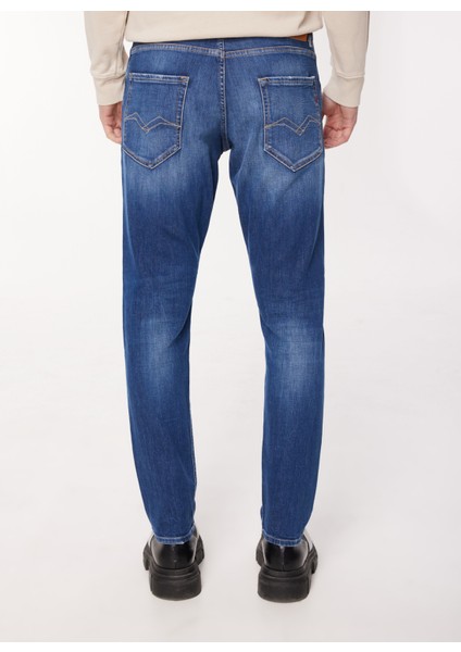 Normal Bel Slim Tapered Erkek Denim Pantolon M1021 009 Medıum Mavi