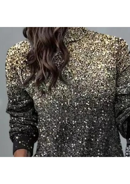 Eteği Kruvaze Kesim Balıkçı Yaka Payet Desen Dijital Baskılı Dalgıç Mini Elbise fiyatları