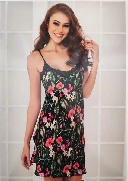 865 Kısa Saten Gecelik