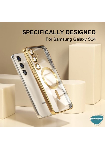 Samsung Galaxy S24 Kılıf Magsafe Luxury Electroplate Siyah