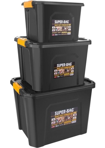 2 Adet Süper Sağlam 18 Litre Profesy Saklama Kutusu 39X30X26H MD4034 Çok Amaçlı Kullanım İçin Sandık