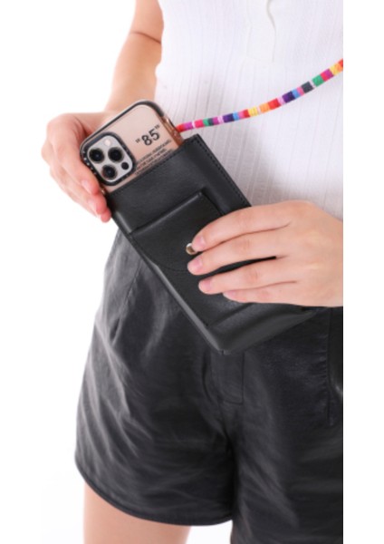 Erkan Içen Siyah Renk Renkli Omuz Askılı Cep Telefonu Çantası Kartlık fırsatları