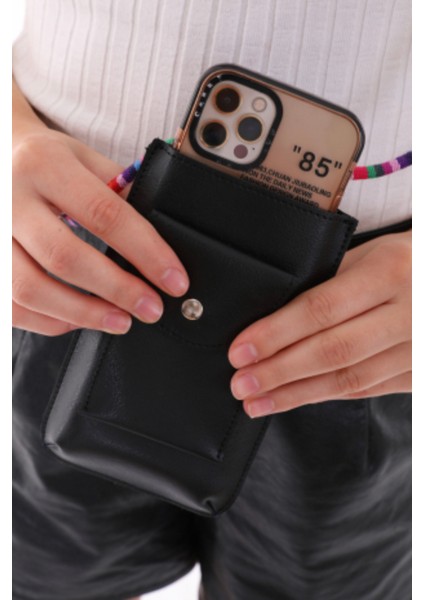 Erkan Içen Siyah Renk Renkli Omuz Askılı Cep Telefonu Çantası Kartlık indirimleri