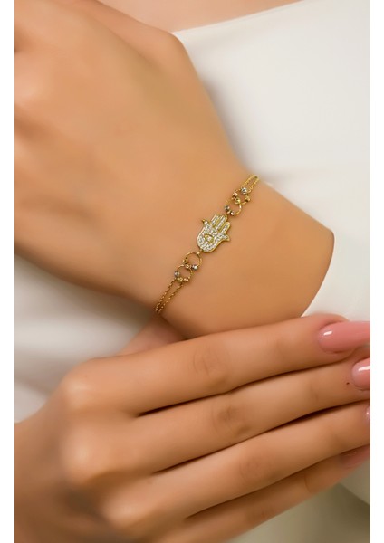 Dorikalı Fatma Ana Eli Bileklik 14 Ayar A052423