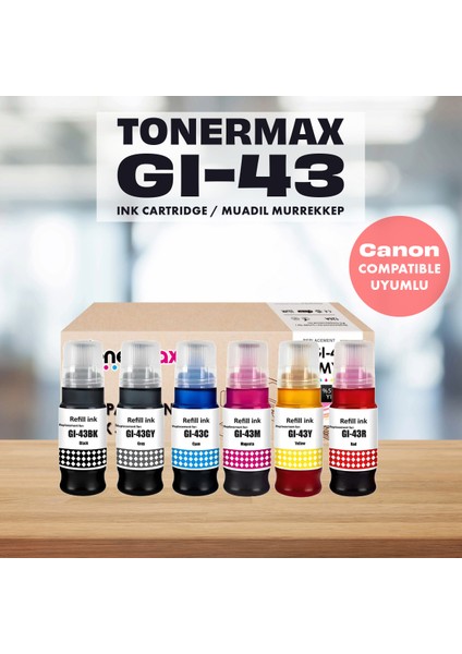 Canon Pixma G640 Muadil Mürekkep Takım/ Canon Gı-43 Muadil Mürekkep Set