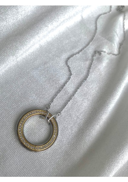 Çelik Pandora Taşlı Halka Kolye fiyatları