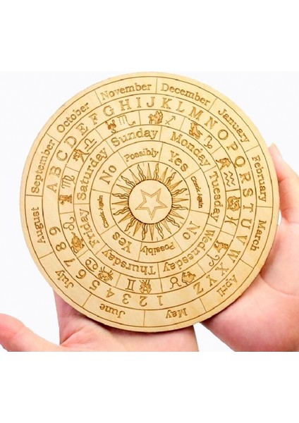 Ahşap Kehanet Tahtası Spritüal Harf Tahmin Levhası Astrology Zodyak Burçlar 20CM