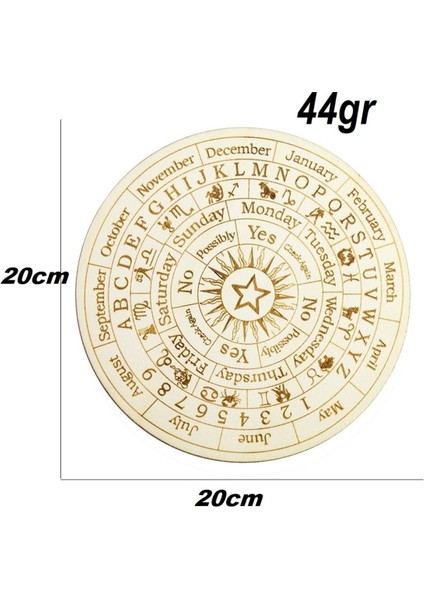 Ahşap Kehanet Tahtası Spritüal Harf Tahmin Levhası Astrology Zodyak Burçlar 20CM