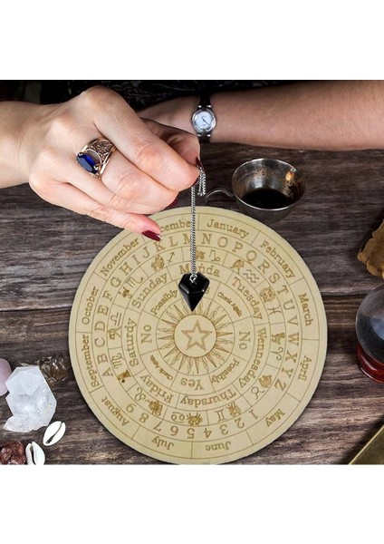 Ahşap Kehanet Tahtası Spritüal Harf Tahmin Levhası Astrology Zodyak Burçlar 20CM