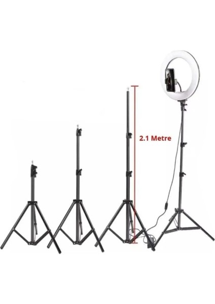 Ring Light Youtube – Tiktok - Selfie - Makyaj Led Işıklı 10 Inç (26 Cm) 210 Cm Tripod