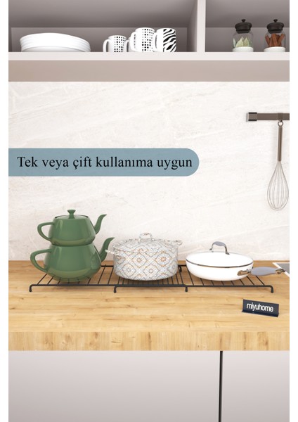 Genişletilebilir Metal Nihale Ayarlanabilir 2'li Büyük Boy Nihale Tezgah Üstü Yemek Masası Nihalesi