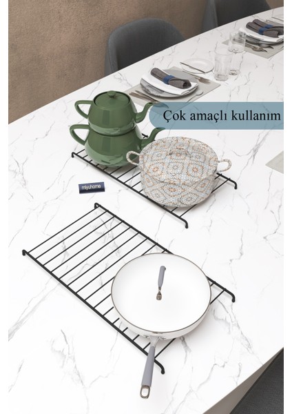 Genişletilebilir Metal Nihale Ayarlanabilir 2'li Büyük Boy Nihale Tezgah Üstü Yemek Masası Nihalesi