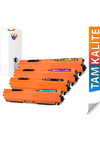 Hp Color Laserjet CP1025NW Yazıcı Uyumlu Muadil Toner 126A 4 Renk