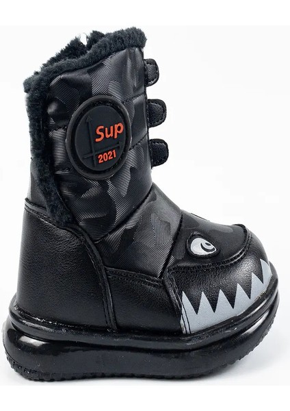 Bebek Unisex Siyah Su Geçirmez Içi Yünlü Fermuarlı Bot