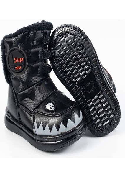 Bebek Unisex Siyah Su Geçirmez Içi Yünlü Fermuarlı Bot fırsatları